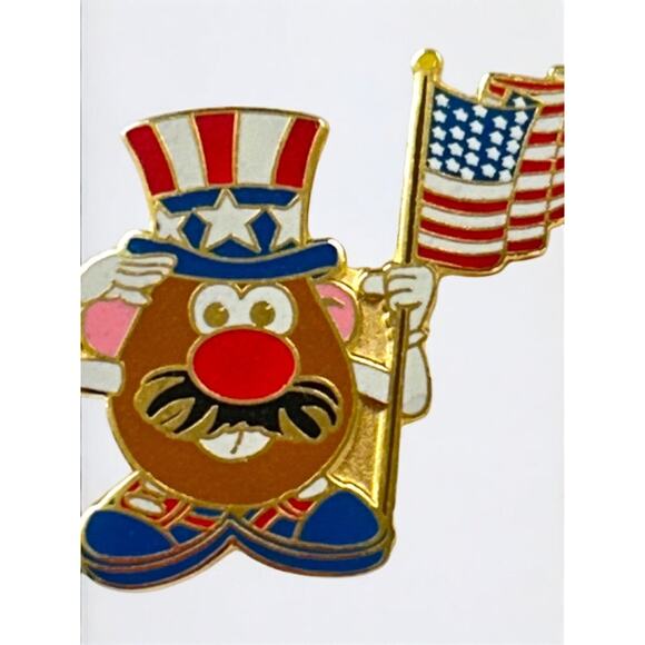 2001 Hasbro Mr Potato Head Uncle Sam Lapel Pin 1.25 Inch Patriotic USA - Picture 4 of 6